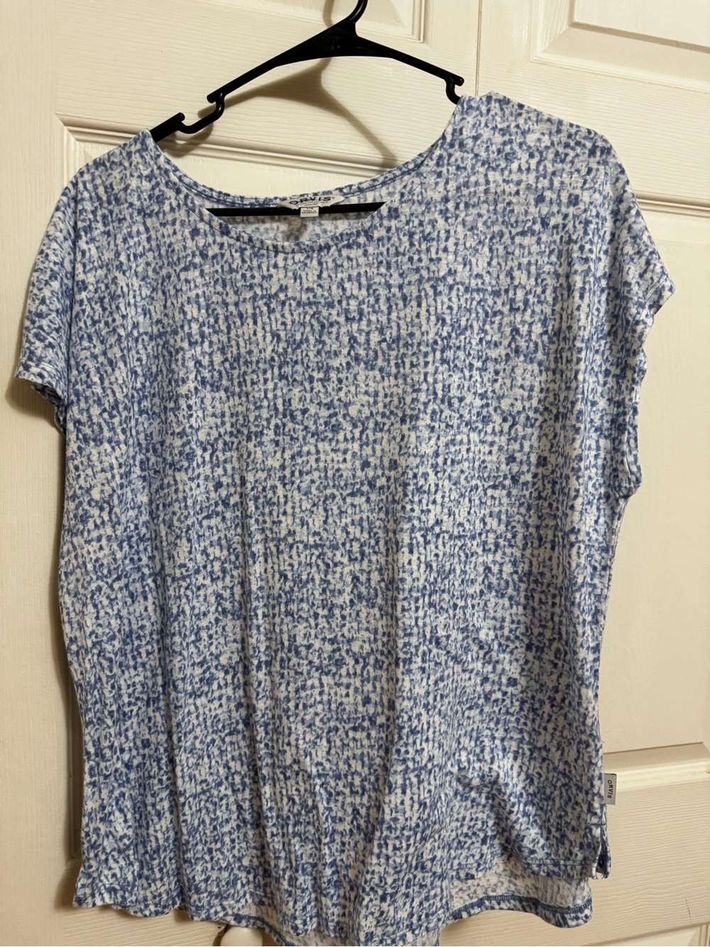 Orvis Blue and White Speckled Short Sleeve Tee